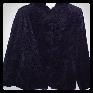 1 Madison Coat faux fur black  size large NWOT